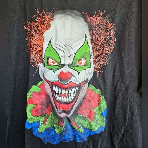 Way To Celebrate!Black T-Shirt with Clown Graphic 2XL - Picture 3 of 5